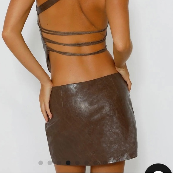 Tiger Mist Brown Mini Skirt - Picture 2 of 5